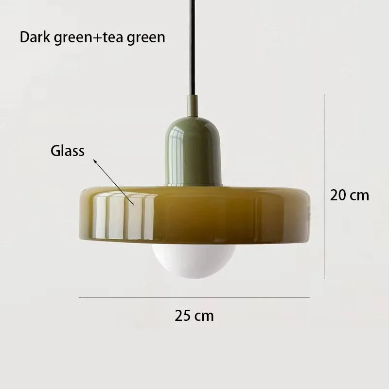 Colorful Designer Glass Pendant Lamps – Contemporary LED Ceiling Hanging Light Fixtures for Living Room, Dining Room, Bedroom & Kitchen Interiors