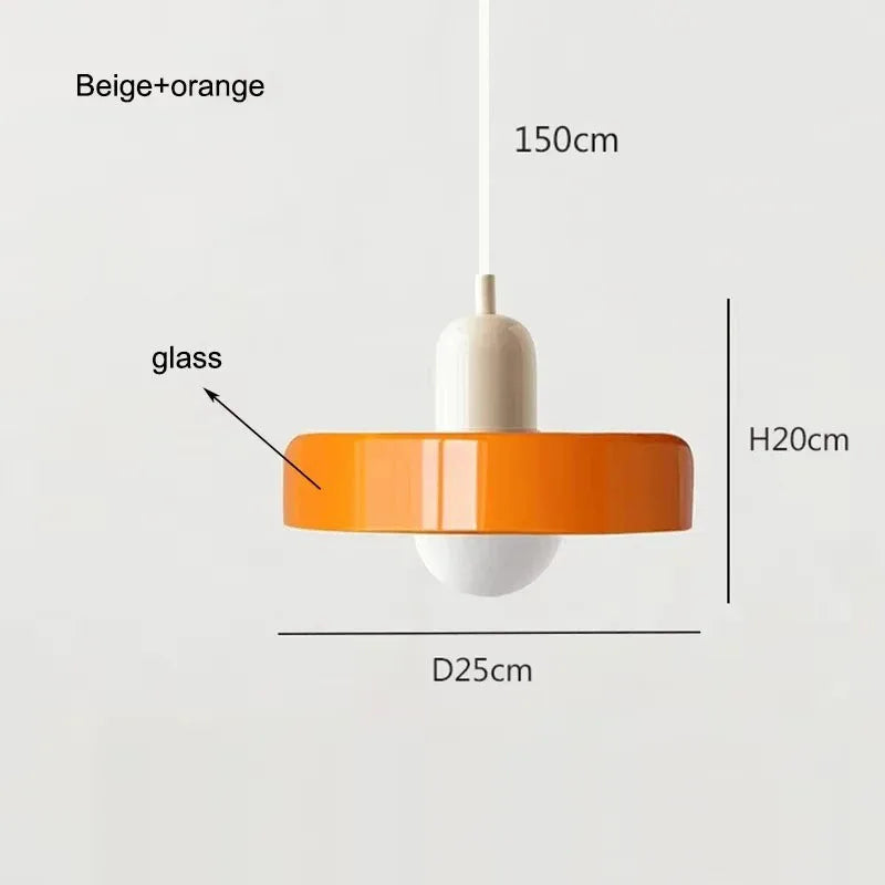 Colorful Designer Glass Pendant Lamps – Contemporary LED Ceiling Hanging Light Fixtures for Living Room, Dining Room, Bedroom & Kitchen Interiors