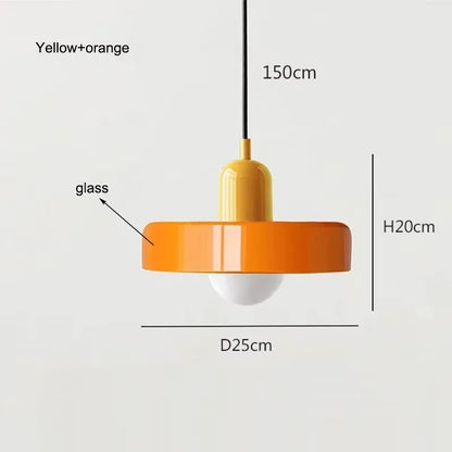 Colorful Designer Glass Pendant Lamps – Contemporary LED Ceiling Hanging Light Fixtures for Living Room, Dining Room, Bedroom & Kitchen Interiors