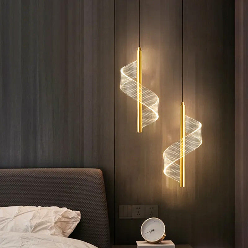 Curvy Infinite Loop LED Chandelier Ceiling Light Fixtures For Entrance ...