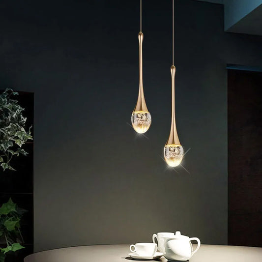 Crystal Teardrop Bubble Pendant Lamp Modern Hanging Light Fittings For Luxury Living Room Dining Room Restaurant Reception Foyer Lighting