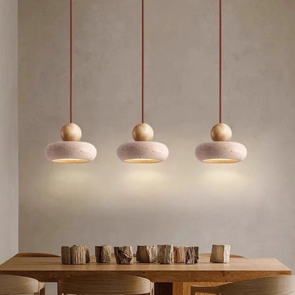 Curvy Rounded Travertine Stone LED Pendant Lights Designer Lighting For Living Room Restaurant Bedroom Modern Hanging Lamp Chandelier