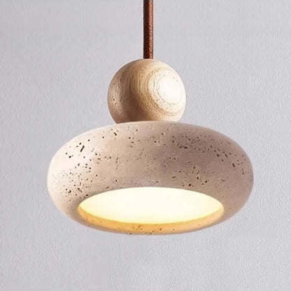 Curvy Rounded Travertine Stone LED Pendant Lights Designer Lighting For Living Room Restaurant Bedroom Modern Hanging Lamp Chandelier