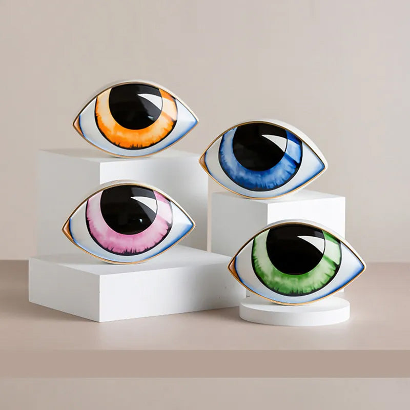 Eyes On You Creative Ceramic Art Piece Colorful Abstract Ornaments For Contemporary Living Room Bedroom Home Artistic Decor