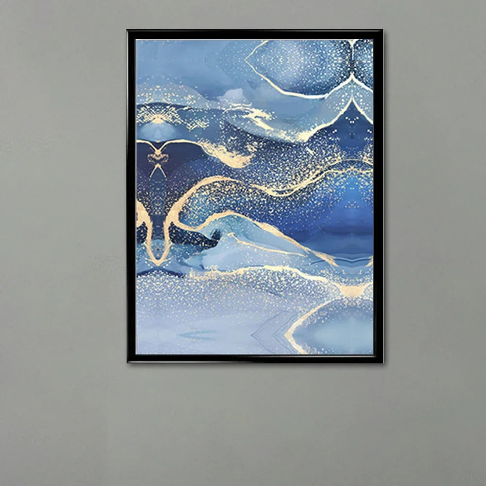 Gold & Black DIY Frame Kit – Aluminum Outer Frame with Wooden Inner Frame Gallery-Ready Canvas Display