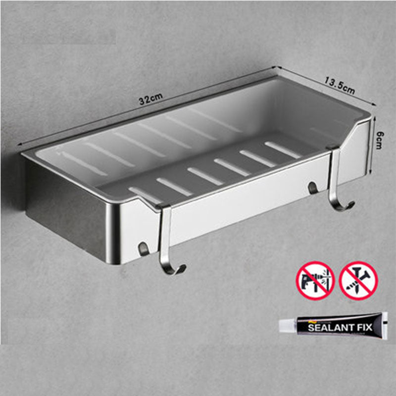 Brushed Stainless Steel Bathroom Racking Cosmetic Shelf For Washroom Shower Room Shampoo Basket Shelving Rack