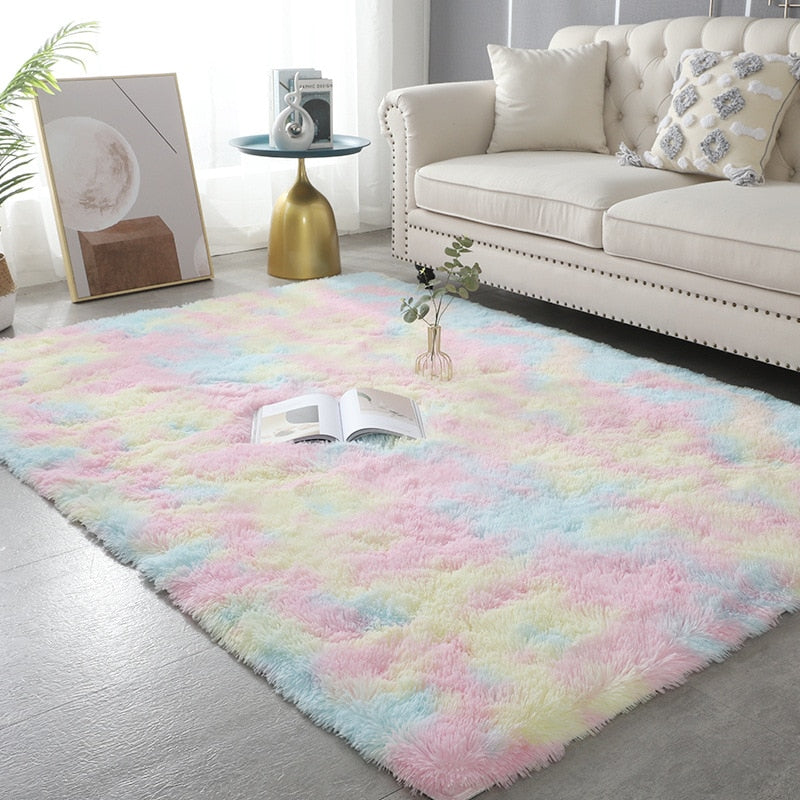 Thick Soft Plush Pile Area Rug For Living Room Deep & Fluffy Non-Slip Mat White Carpet For Modern Home Decor - Multiple Colors & Sizes