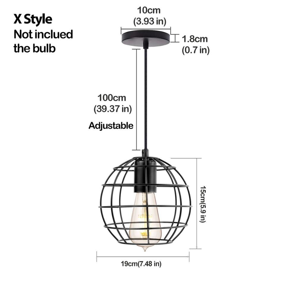 Modern Nordic Geometric Iron Cage LED Ceiling Light Pendants Lamps Classic Retro Industrial Lighting For Living Room Dining Room Trendy Pendant Lighting