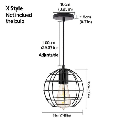 Modern Nordic Geometric Iron Cage LED Ceiling Light Pendants Lamps Classic Retro Industrial Lighting For Living Room Dining Room Trendy Pendant Lighting