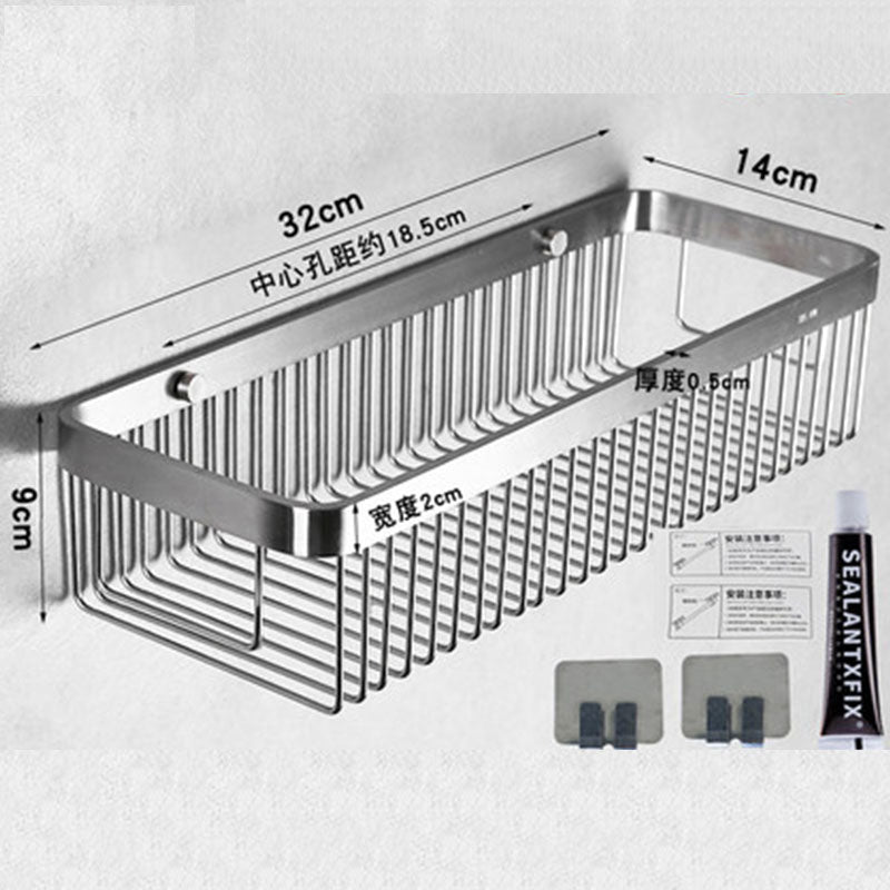 Brushed Stainless Steel Bathroom Racking Cosmetic Shelf For Washroom Shower Room Shampoo Basket Shelving Rack