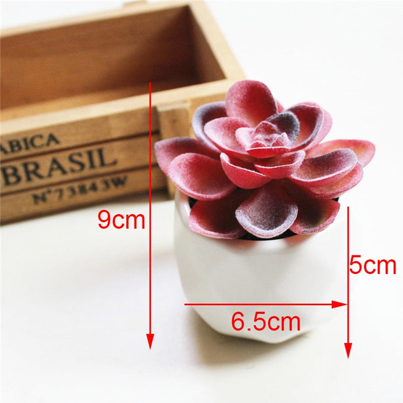Lush Artificial Succulent Bonsai in Pots: A Maintenance-Free Touch of Green for Your Home or Office Desktop