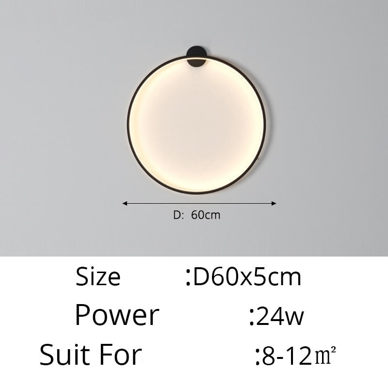 Simple Circle Ring Of Light LED Wall Light Modern Interior Lighting For Sofa Background Decoration Living Room Bedroom Light Decor