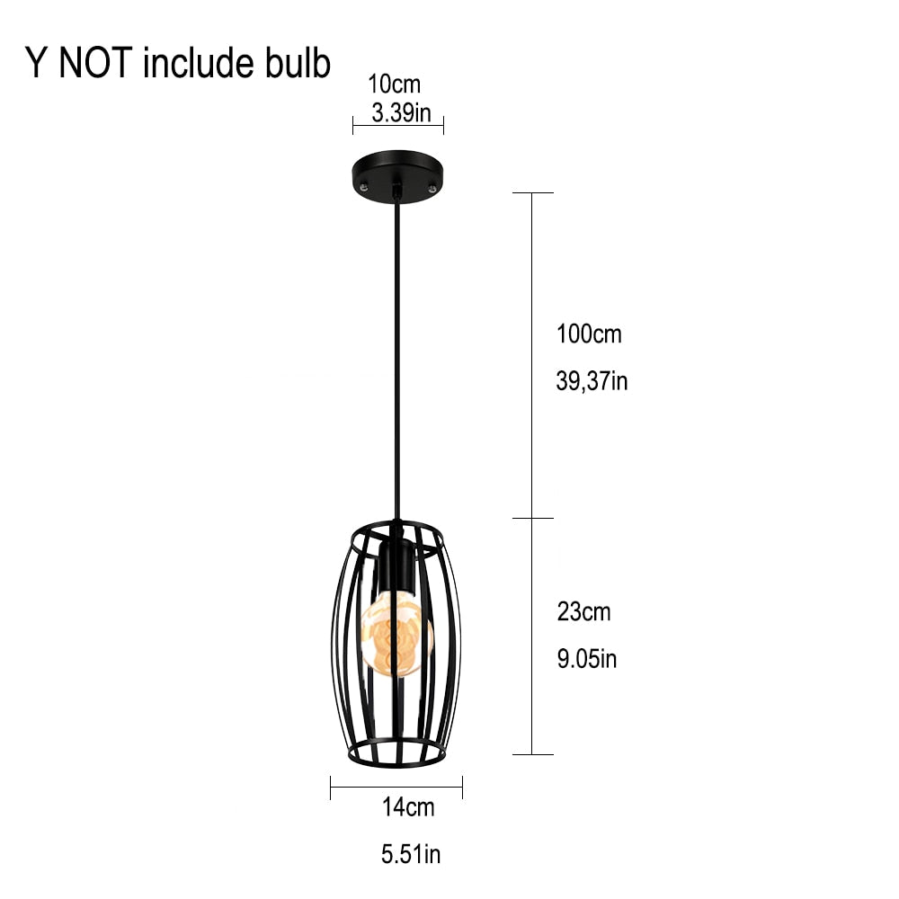 Modern Nordic Geometric Iron Cage LED Ceiling Light Pendants Lamps Classic Retro Industrial Lighting For Living Room Dining Room Trendy Pendant Lighting