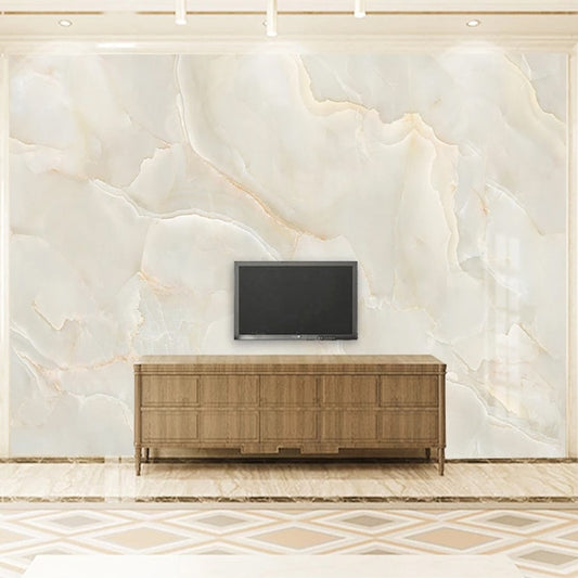 Modern Beige Marble Wall Covering For TV Background Customizable Size Textured Relief Wall Mural For Contemporary Home Decor