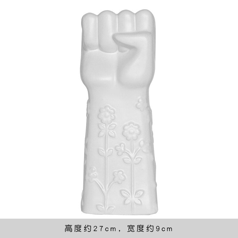 Nordic Creative White Ceramic Face Vase - Decorative Minimalist Tabletop Coffee Table Vase for Green Leaves & Simple Flowers