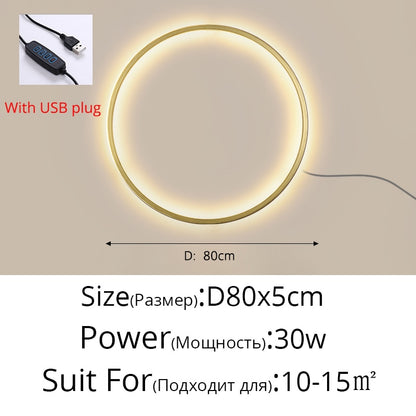 Simple Circle Ring Of Light LED Wall Light Modern Interior Lighting For Sofa Background Decoration Living Room Bedroom Light Decor