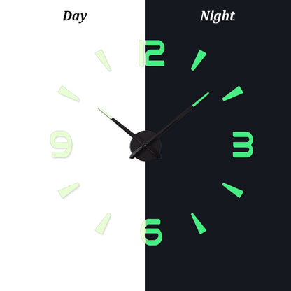 Large Wall Clock Quartz 3D DIY Big Watch with TIME Letter Decor Chrome Numerals Big Clock 1mtr Diameter