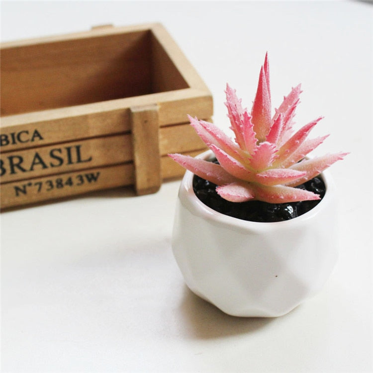 Lush Artificial Succulent Bonsai in Pots: A Maintenance-Free Touch of Green for Your Home or Office Desktop