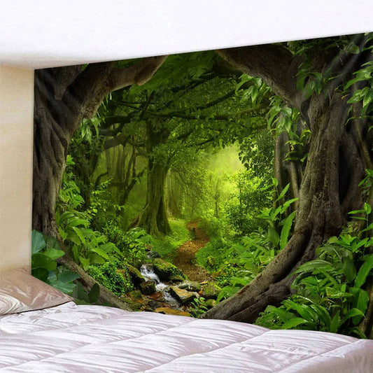 Lush Forest Hanging Tapestry Wall Decoration Exotic Fantasy Landscape Creative Wall Art Decoration For Living Room Bedroom Artistic Home Decor