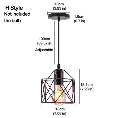 Modern Nordic Geometric Iron Cage LED Ceiling Light Pendants Lamps Classic Retro Industrial Lighting For Living Room Dining Room Trendy Pendant Lighting