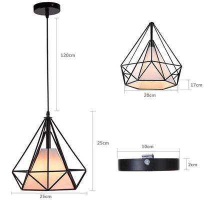 Modern Nordic Geometric Iron Cage LED Ceiling Light Pendants Lamps Classic Retro Industrial Lighting For Living Room Dining Room Trendy Pendant Lighting