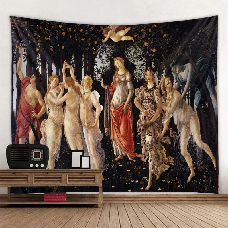 Classic Art Famous Paintings Wall Tapestries High Quality Wall Hanging Tapestry For Living Room Bedroom Creative Artistic Home Decor