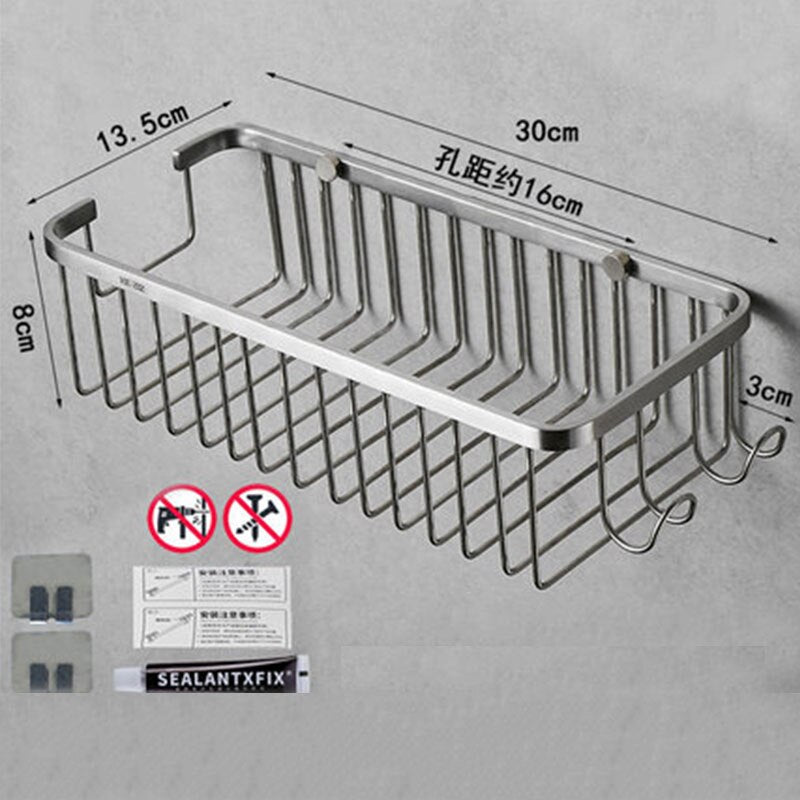 Brushed Stainless Steel Bathroom Racking Cosmetic Shelf For Washroom Shower Room Shampoo Basket Shelving Rack