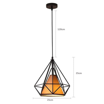 Modern Nordic Geometric Iron Cage LED Ceiling Light Pendants Lamps Classic Retro Industrial Lighting For Living Room Dining Room Trendy Pendant Lighting