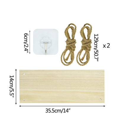 Nordic Hanging Rope Wall Mounted Floating Shelves Premium Wood Swing Plant Flower Pot Tray Scandinavian Home Decoration
