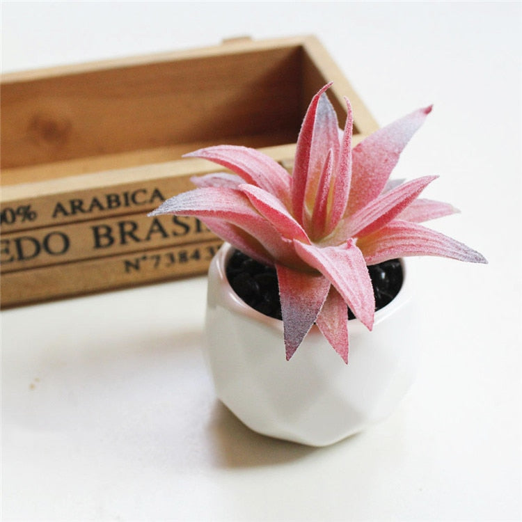 Lush Artificial Succulent Bonsai in Pots: A Maintenance-Free Touch of Green for Your Home or Office Desktop