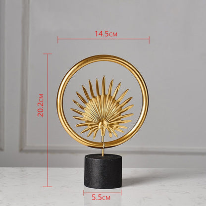 Nordic Golden Auspicious Leaf Craft Sculpture Ornamental Decoration For Living Room Coffee Table Mantelpiece Trendy Home Decor Accessories