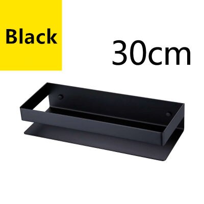 Matt Black Stainless Steel Bathroom Shelf Shower Rack Wall Mounted Modern Angular Design Black Bathroom Accessories Rack