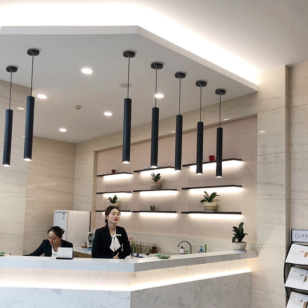 Modern Minimalist LED Tube Pendant Lights For Kitchen Island Dining Table Hanging Light Fixtures For Contemporary  Interior Design