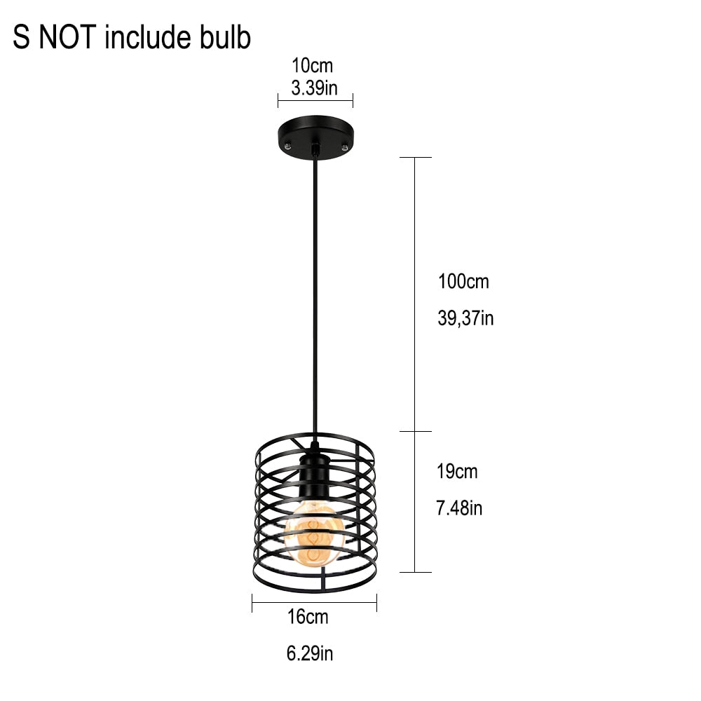 Modern Nordic Geometric Iron Cage LED Ceiling Light Pendants Lamps Classic Retro Industrial Lighting For Living Room Dining Room Trendy Pendant Lighting