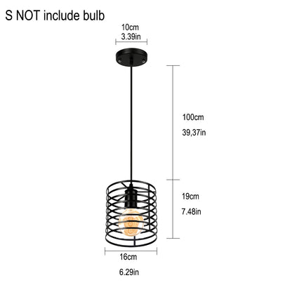 Modern Nordic Geometric Iron Cage LED Ceiling Light Pendants Lamps Classic Retro Industrial Lighting For Living Room Dining Room Trendy Pendant Lighting