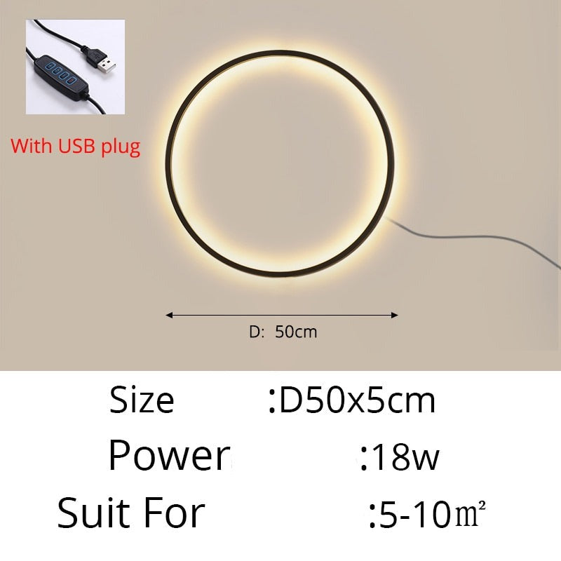 Simple Circle Ring Of Light LED Wall Light Modern Interior Lighting For Sofa Background Decoration Living Room Bedroom Light Decor