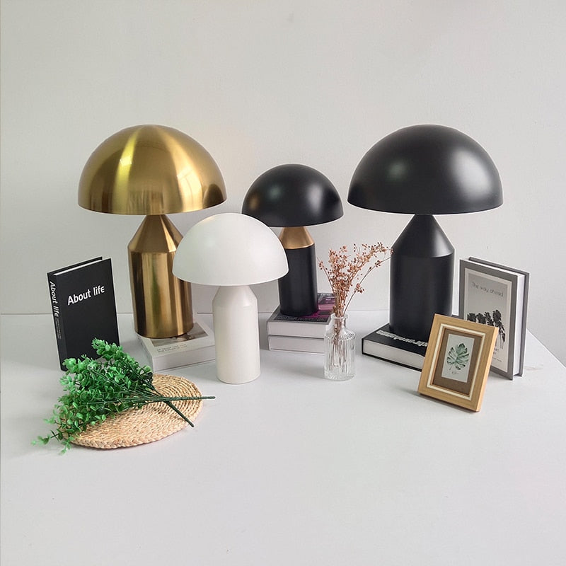 Golden Dome Polished Iron LED Table Light Contemporary Designer Lighting For Coffee Table Bedside Table Light In Black White or Golden