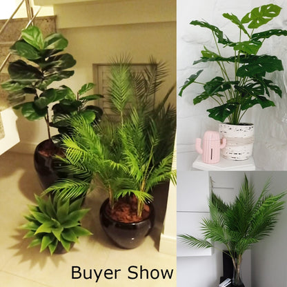 Large Artificial Palm Tree Tropical Plants Plastic Fake Leaves Green Monstera For Home Garden Decor 125cm