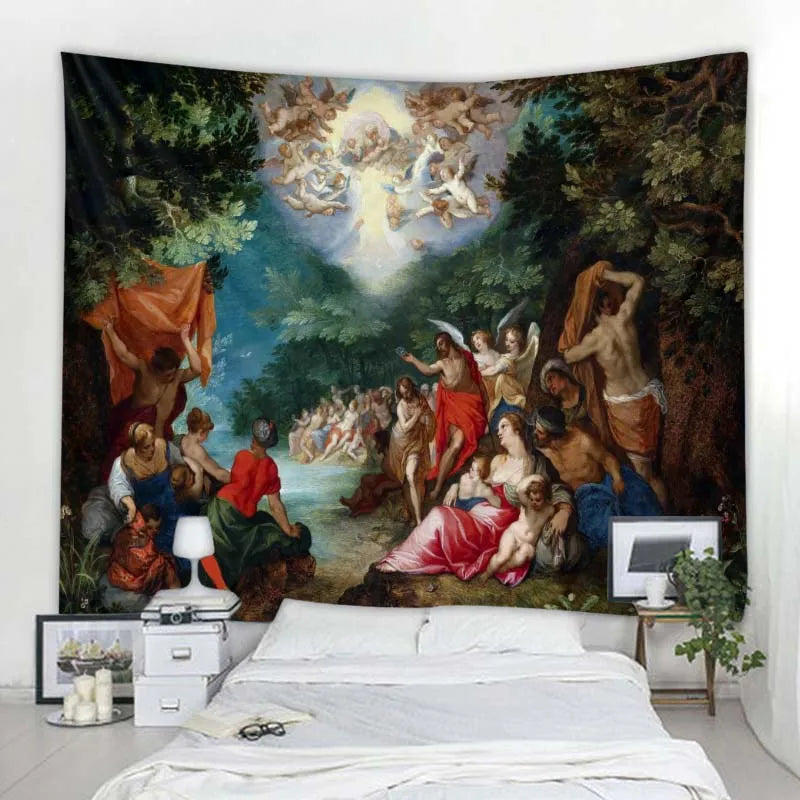 Classic Art Famous Paintings Wall Tapestries High Quality Wall Hanging Tapestry For Living Room Bedroom Creative Artistic Home Decor