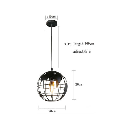 Modern Nordic Geometric Iron Cage LED Ceiling Light Pendants Lamps Classic Retro Industrial Lighting For Living Room Dining Room Trendy Pendant Lighting
