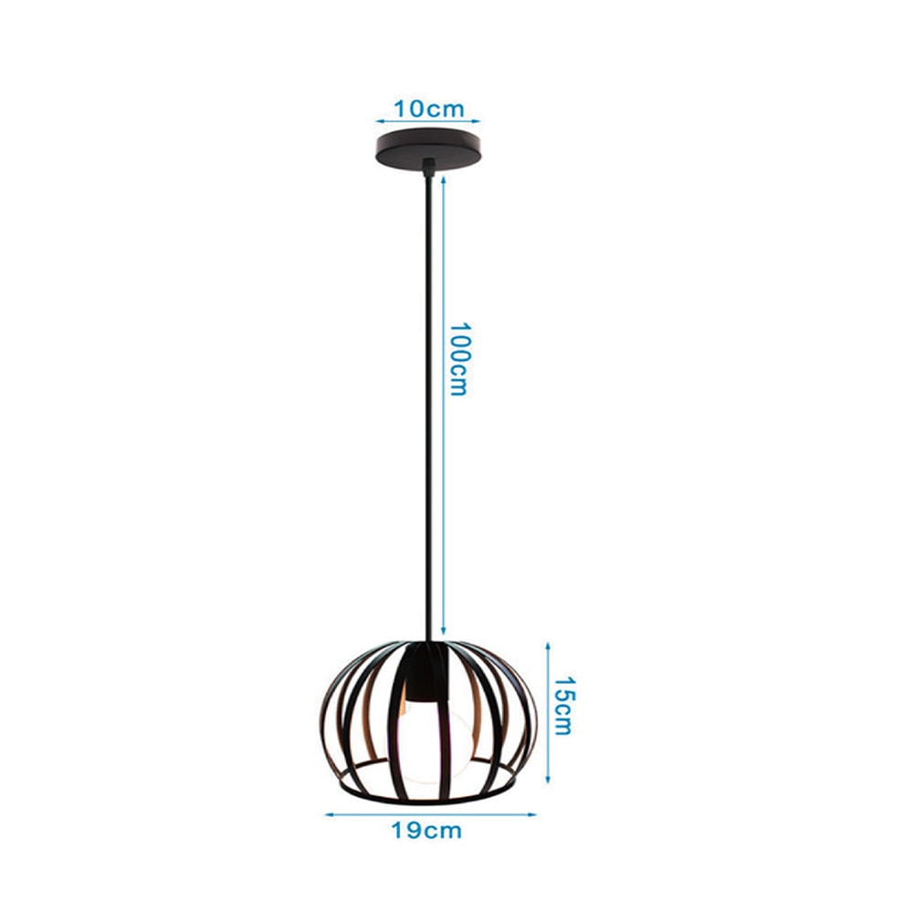 Modern Nordic Geometric Iron Cage LED Ceiling Light Pendants Lamps Classic Retro Industrial Lighting For Living Room Dining Room Trendy Pendant Lighting