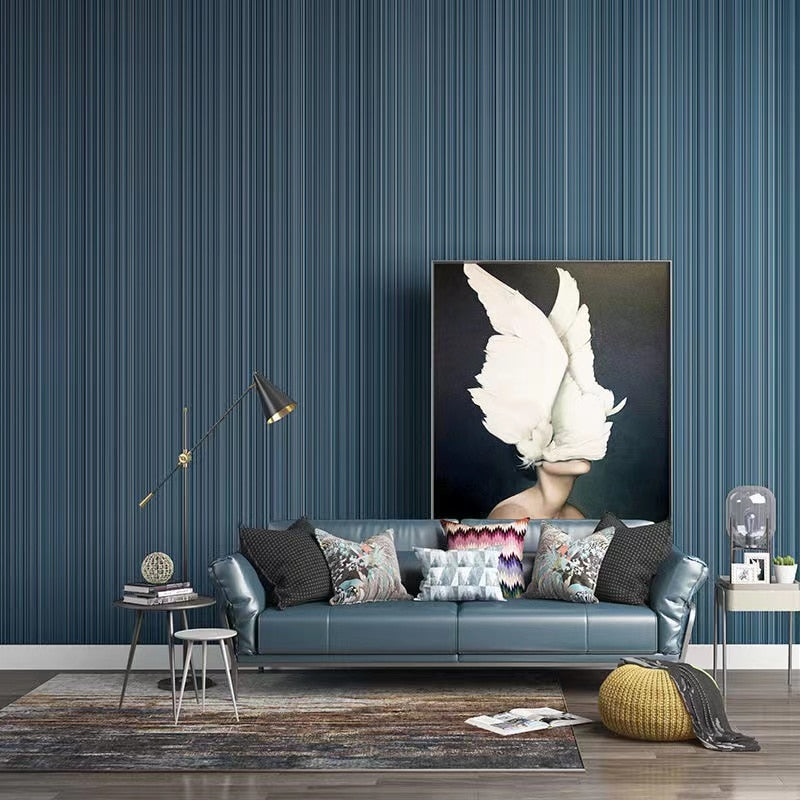 Luxury Lines Black Gray Wallpaper Gradient Stripe Wallpaper Solid Colors Modern Wall Covering For Contemporary Interiors