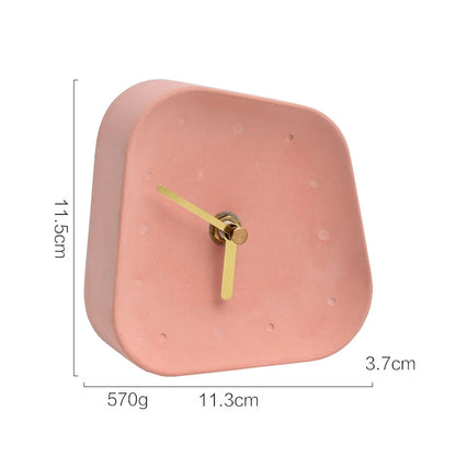 Nordic Geometry Shaped Cement Table Clock - A Stylish and Functional Addition to Your Coffee Table or Office Desktop
