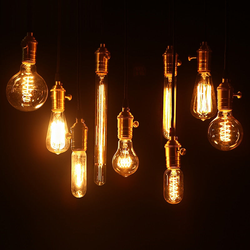 Vintage Style Dimmable Incandescent Filament Edison Light Bulb 40W 220V With E27 Base for Retro Lamp Fittings and Chandeliers