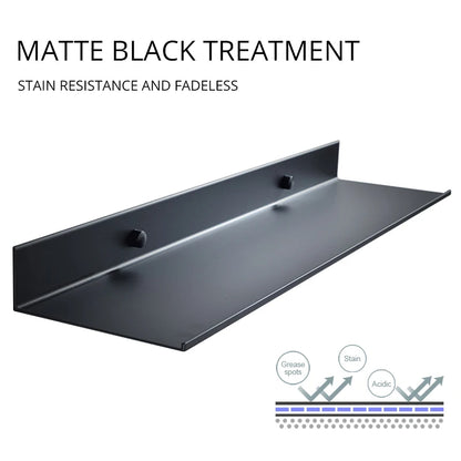 Modern Matt Black Aluminium Shelf 30-60cm Bathroom Storage Rack For Kitchen Washroom Simple Minimalist Designer Bathroom Fitting Single Tier Shelf