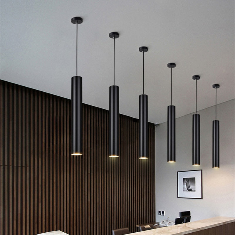 Modern Minimalist LED Tube Pendant Lights For Kitchen Island Dining Ta ...