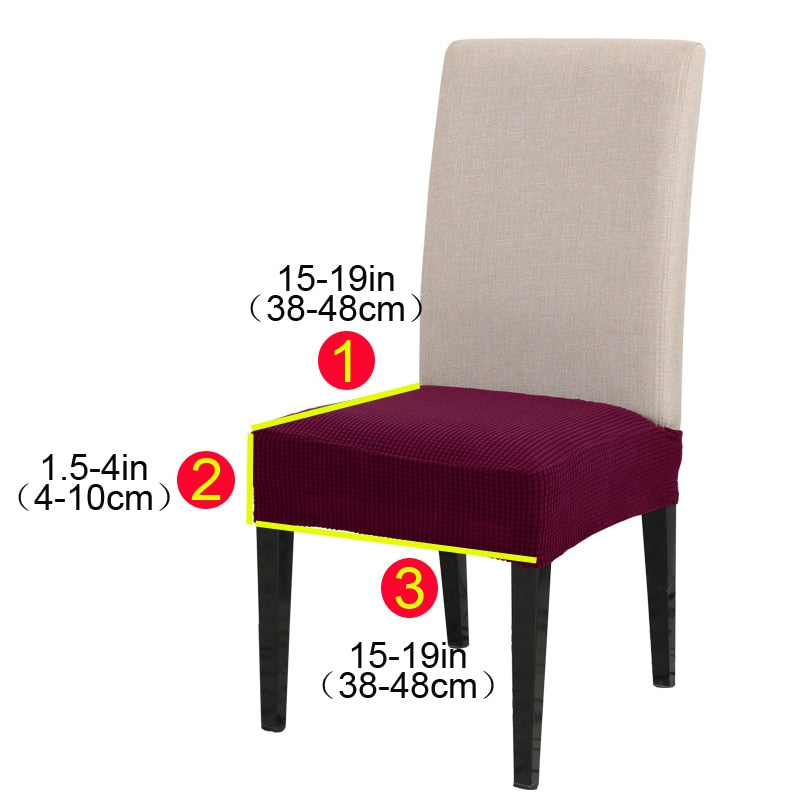 Solid Color Universal Seat Colors Slip On Elasticated Jacquard Print Chair Protectors For Living Room Parties Functions etc