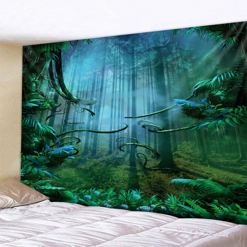 Lush Forest Hanging Tapestry Wall Decoration Exotic Fantasy Landscape Creative Wall Art Decoration For Living Room Bedroom Artistic Home Decor