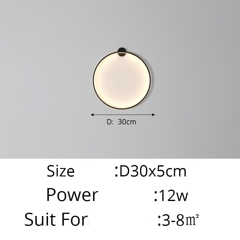 Simple Circle Ring Of Light LED Wall Light Modern Interior Lighting For Sofa Background Decoration Living Room Bedroom Light Decor