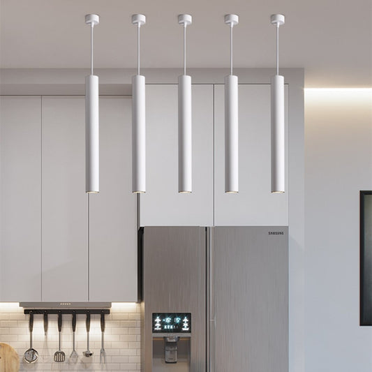 Modern Minimalist LED Tube Pendant Lights For Kitchen Island Dining Table Hanging Light Fixtures For Contemporary  Interior Design